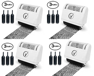 Vantamo Identity Theft Protection Roller Stamp Wide Kit, Including 3-Pack Refills