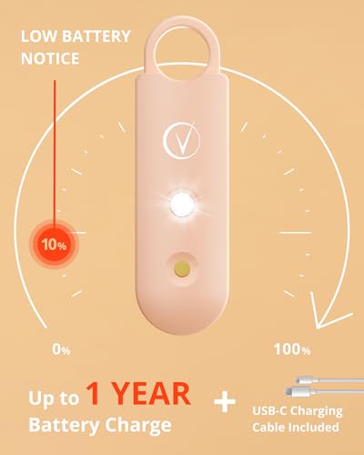 Vantamo Personal Alarm for Self Defense with Low Battery Notice, Strobe Light &amp; Extra Loud 130 dB Double Speakers Safety Keychain Set for Women, Rechargeable Panic Button for Womens Self Defense