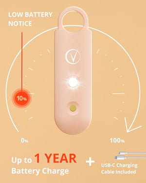 Vantamo Personal Alarm for Self Defense with Low Battery Notice, Strobe Light & Extra Loud 130 dB Double Speakers Safety Keychain Set for Women, Rechargeable Panic Button for Womens Self Defense