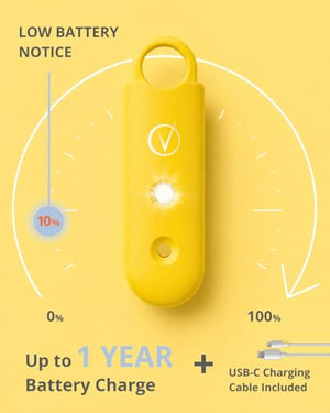 Vantamo Personal Alarm for Self Defense with Low Battery Notice, Strobe Light & Extra Loud 130 dB Double Speakers Safety Keychain Set for Women, Rechargeable Panic Button for Womens Self Defense