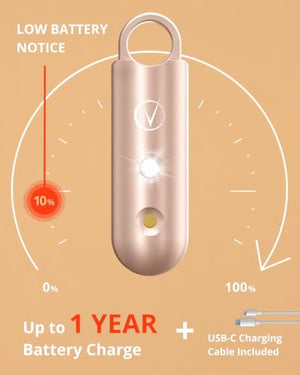 Vantamo Personal Alarm for Self Defense with Low Battery Notice, Strobe Light & Extra Loud 130 dB Double Speakers Safety Keychain Set for Women, Rechargeable Panic Button for Womens Self Defense