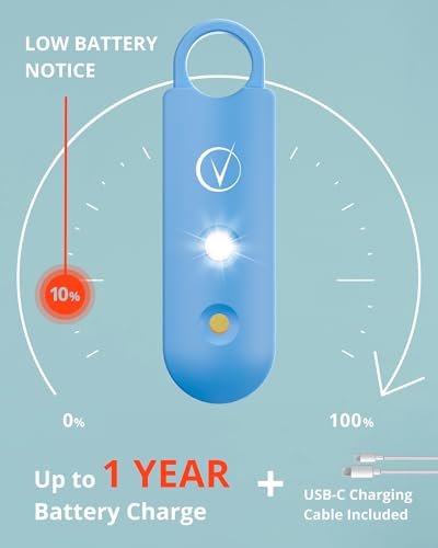 Vantamo Personal Alarm for Self Defense with Low Battery Notice, Strobe Light &amp; Extra Loud 130 dB Double Speakers Safety Keychain Set for Women, Rechargeable Panic Button for Womens Self Defense