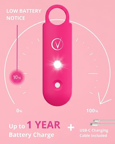 Vantamo Personal Alarm for Self Defense with Low Battery Notice, Strobe Light &amp; Extra Loud 130 dB Double Speakers Safety Keychain Set for Women, Rechargeable Panic Button for Womens Self Defense