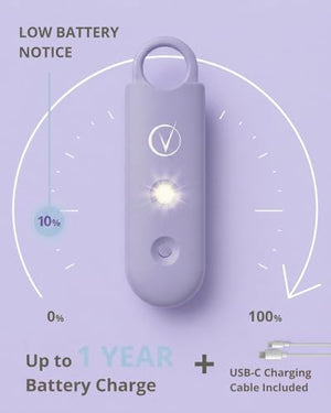Vantamo Personal Alarm for Self Defense with Low Battery Notice, Strobe Light & Extra Loud 130 dB Double Speakers Safety Keychain Set for Women, Rechargeable Panic Button for Womens Self Defense