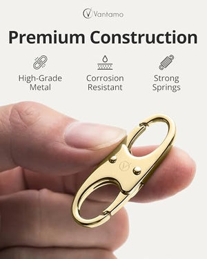 Vantamo Premium 4 Zipper Clips Anti Theft for Backpack, Luggage & Purse, Pull Replacement Zipper Locks, Purse Clip for Travel