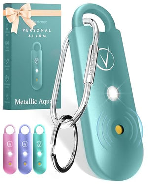 Vantamo Personal Alarm for Self Defense with Low Battery Notice, Strobe Light & Extra Loud 130 dB Double Speakers Safety Keychain Set for Women, Rechargeable Panic Button for Womens Self Defense