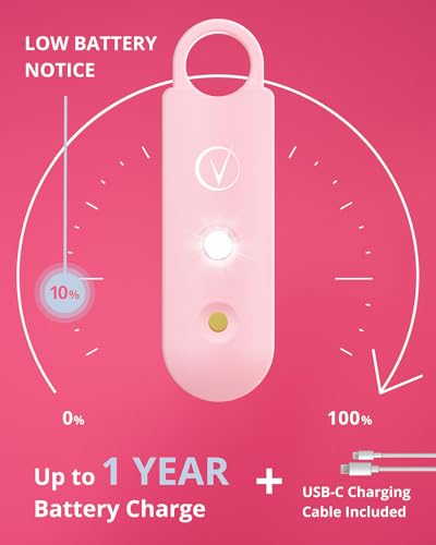 Vantamo Personal Alarm for Self Defense with Low Battery Notice, Strobe Light &amp; Extra Loud 130 dB Double Speakers Safety Keychain Set for Women, Rechargeable Panic Button for Womens Self Defense