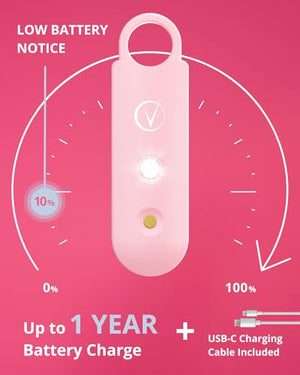 Vantamo Personal Alarm for Self Defense with Low Battery Notice, Strobe Light & Extra Loud 130 dB Double Speakers Safety Keychain Set for Women, Rechargeable Panic Button for Womens Self Defense