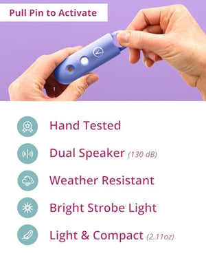 Vantamo Personal Alarm for Self Defense with Low Battery Notice, Strobe Light & Extra Loud 130 dB Double Speakers Safety Keychain Set for Women, Rechargeable Panic Button for Womens Self Defense