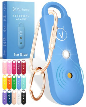 Vantamo Personal Alarm for Self Defense with Low Battery Notice, Strobe Light & Extra Loud 130 dB Double Speakers Safety Keychain Set for Women, Rechargeable Panic Button for Womens Self Defense