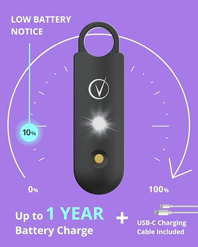 Vantamo Personal Alarm for Self Defense with Low Battery Notice, Strobe Light &amp; Extra Loud 130 dB Double Speakers Safety Keychain Set for Women, Rechargeable Panic Button for Womens Self Defense