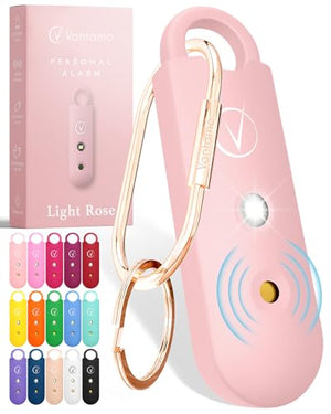 Vantamo Personal Alarm for Self Defense with Low Battery Notice, Strobe Light & Extra Loud 130 dB Double Speakers Safety Keychain Set for Women, Rechargeable Panic Button for Womens Self Defense