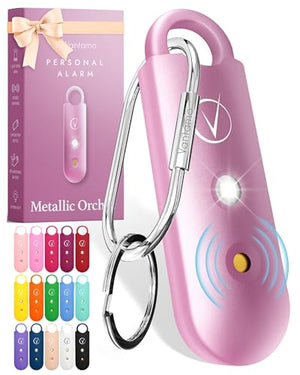 Vantamo Personal Alarm for Self Defense with Low Battery Notice, Strobe Light & Extra Loud 130 dB Double Speakers Safety Keychain Set for Women, Rechargeable Panic Button for Womens Self Defense