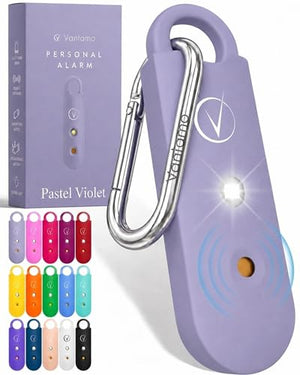 Vantamo Personal Alarm for Self Defense with Low Battery Notice, Strobe Light & Extra Loud 130 dB Double Speakers Safety Keychain Set for Women, Rechargeable Panic Button for Womens Self Defense