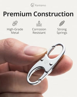 Vantamo Premium 4 Zipper Clips Anti Theft for Backpack, Luggage & Purse, Pull Replacement Zipper Locks, Purse Clip for Travel