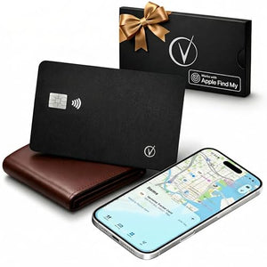 Vantamo Ultra-Thin Wallet Tracker Card, Apple MFi Certified, IP68 Waterproof Bluetooth Smart Card Wallet Tracker & Passport, Work with Apple Find My, Wireless Charging, iOS Only