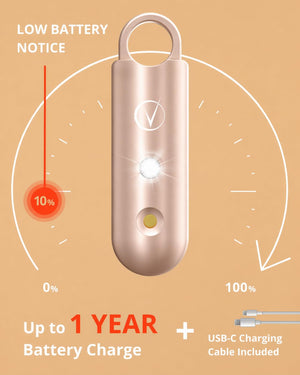 Vantamo Personal Alarm for Self Defense with Low Battery Notice, Strobe Light & Extra Loud 130 dB Double Speakers Safety Keychain Set for Women, Rechargeable Panic Button for Womens Self Defense