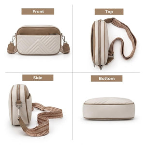 Vantamo Premium Quilted Crossbody Bags for Women with Anti-Pickpocket Clip, Vegan Leather Handbags, Travel Purses for Women