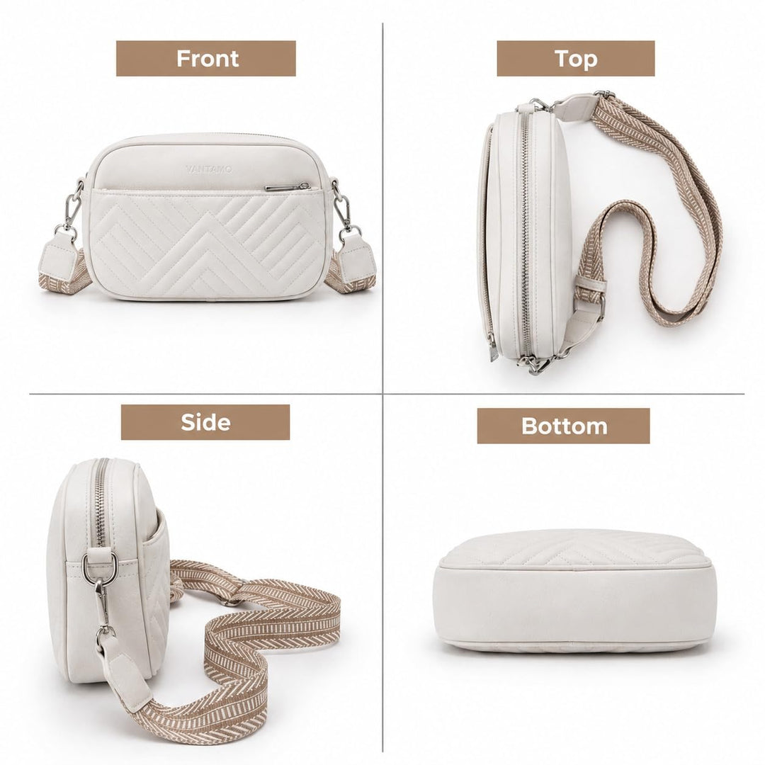 Quilted Crossbody Bags for Women with Anti-Pickpocket Clip