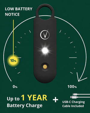 Vantamo Personal Alarm for Self Defense with Low Battery Notice, Strobe Light & Extra Loud 130 dB Double Speakers Safety Keychain Set for Women, Rechargeable Panic Button for Womens Self Defense