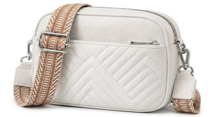 Vantamo Premium Quilted Crossbody Bags for Women with Anti-Pickpocket Clip, Vegan Leather Handbags, Travel Purses for Women
