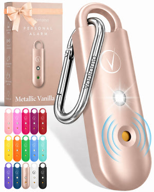 Vantamo Personal Alarm for Self Defense with Low Battery Notice, Strobe Light & Extra Loud 130 dB Double Speakers Safety Keychain Set for Women, Rechargeable Panic Button for Womens Self Defense