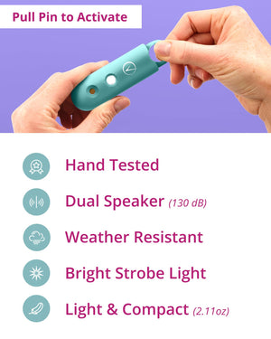 Vantamo Personal Alarm for Self Defense with Low Battery Notice, Strobe Light & Extra Loud 130 dB Double Speakers Safety Keychain Set for Women, Rechargeable Panic Button for Womens Self Defense