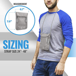 Vantamo Hidden Money Belt For Extra Safety, RFID Protected Ultra-Thin Fanny Pack, 2 Compartment Money Bag Fits Passport & Phone to Protect Valuables, Belt Bag for Traveling, Hiking & Walks