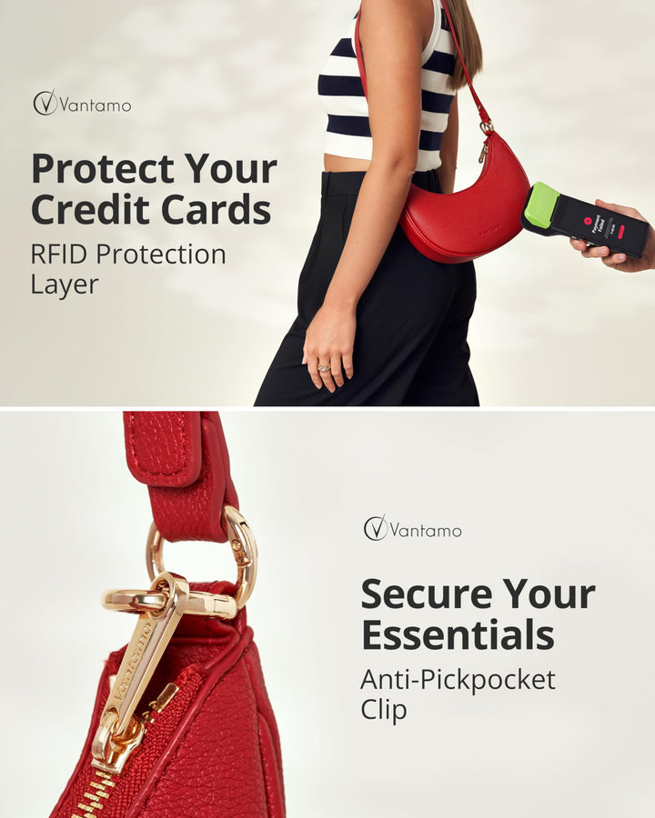 Crescent Bags For Women with RFID Protection