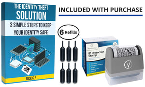 Vantamo Identity Protection Roller Stamps Wide Kit, Including 3-Pack Refills - Designed for Secure Confidential ID Blackout Security, Anti Theft and Privacy Safety (4-Pack Black)