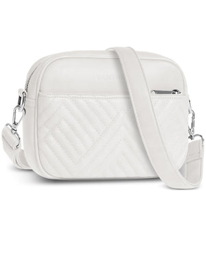 Vantamo Premium Quilted Crossbody Bags for Women with Anti-Pickpocket Clip, Vegan Leather Handbags, Travel Purses for Women