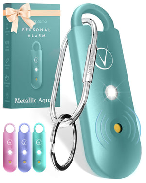 Vantamo Personal Alarm for Self Defense with Low Battery Notice, Strobe Light & Extra Loud 130 dB Double Speakers Safety Keychain Set for Women, Rechargeable Panic Button for Womens Self Defense