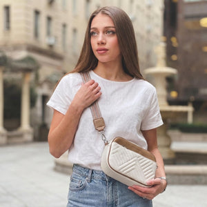 Vantamo Premium Quilted Crossbody Bags for Women with Anti-Pickpocket Clip, Vegan Leather Handbags, Travel Purses for Women