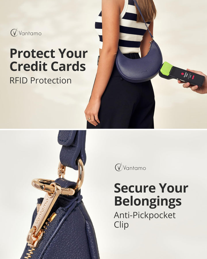 Crescent Bags For Women with RFID Protection