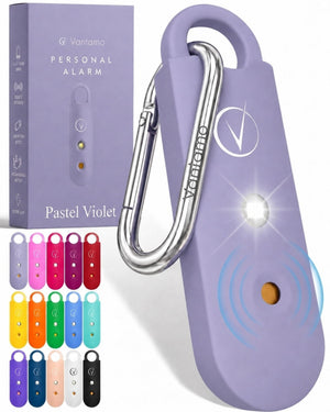 Vantamo Personal Alarm for Self Defense with Low Battery Notice, Strobe Light & Extra Loud 130 dB Double Speakers Safety Keychain Set for Women, Rechargeable Panic Button for Womens Self Defense