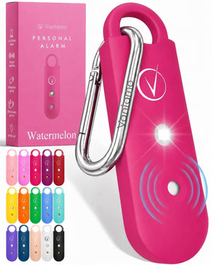 Vantamo Personal Alarm for Self Defense with Low Battery Notice, Strobe Light & Extra Loud 130 dB Double Speakers Safety Keychain Set for Women, Rechargeable Panic Button for Womens Self Defense