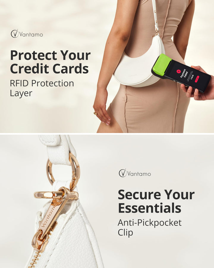 Crescent Bags For Women with RFID Protection