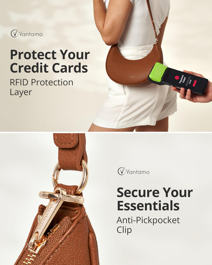 Crescent Bags For Women with RFID Protection