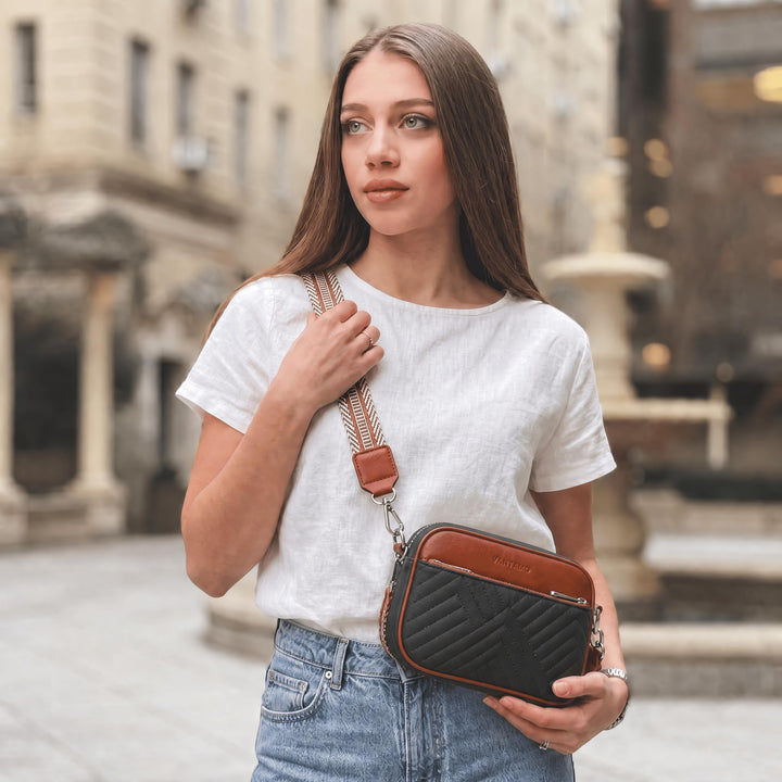 Quilted Crossbody Bags for Women with Anti-Pickpocket Clip