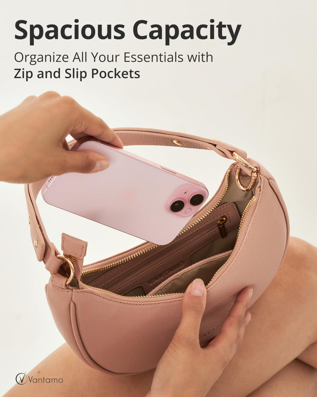 Crescent Bags For Women with RFID Protection