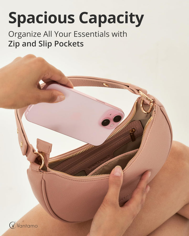 Crescent Bags For Women with RFID Protection