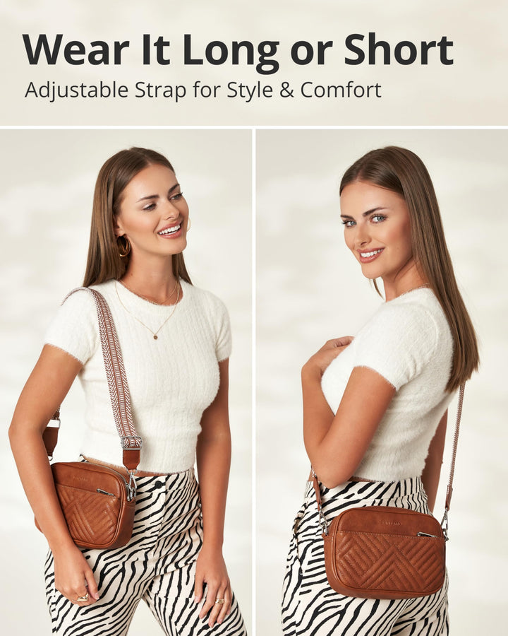 Quilted Crossbody Bags for Women with Anti-Pickpocket Clip