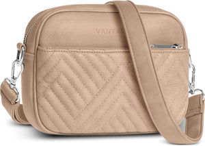 Vantamo Shoulder Bag for Women - Faux Leather Crossbody Bag with Anti Theft RFID Protection & Adjustable Strap.