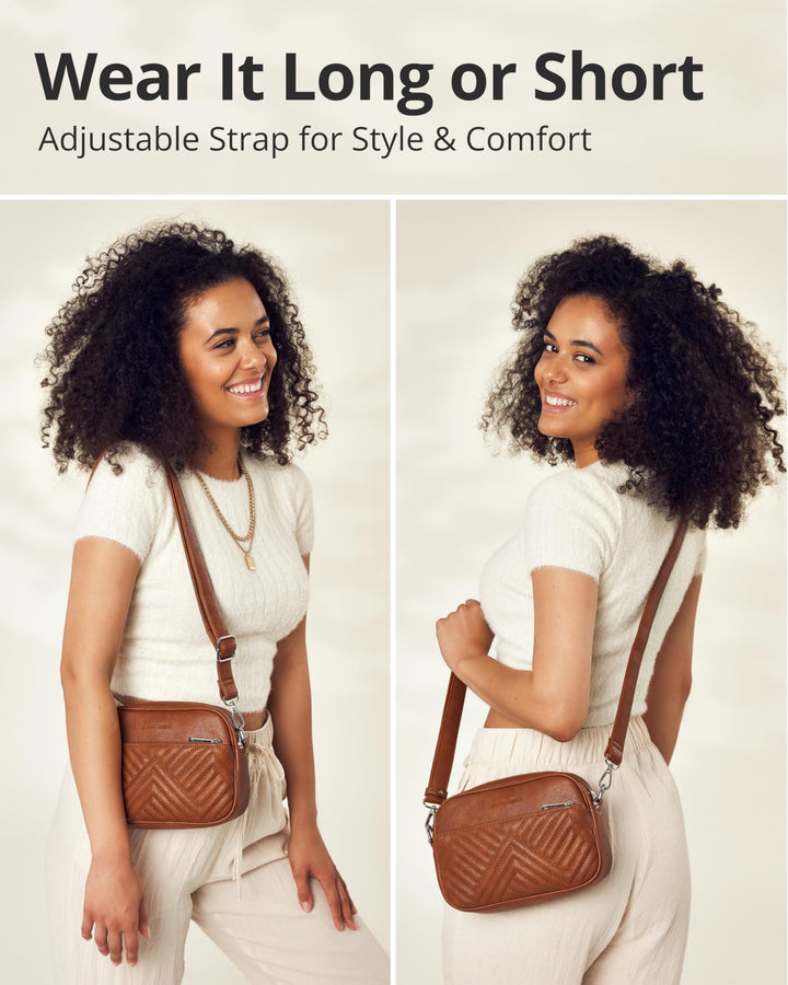 Quilted Crossbody Bags for Women with Anti-Pickpocket Clip