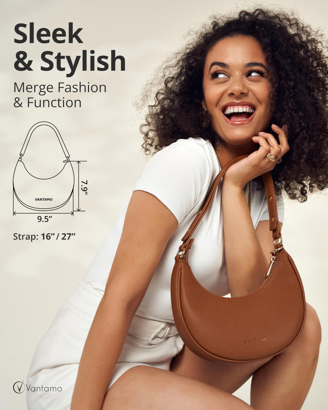 Crescent Bags For Women with RFID Protection