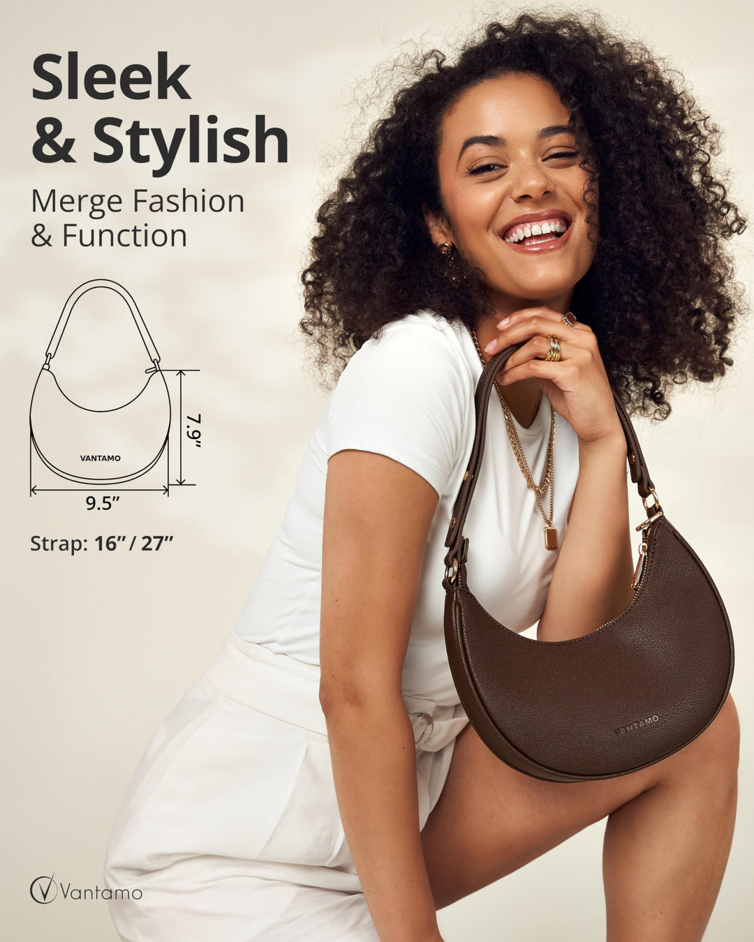 Crescent Bags For Women with RFID Protection
