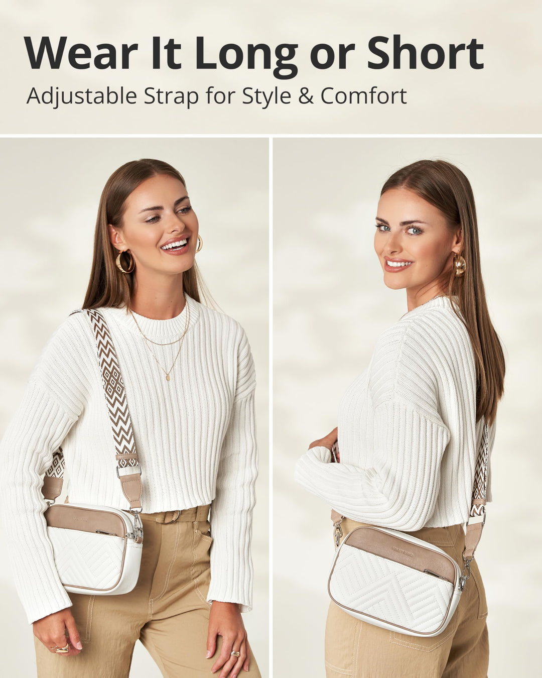 Quilted Crossbody Bags for Women with Anti-Pickpocket Clip