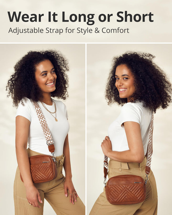Quilted Crossbody Bags for Women with Anti-Pickpocket Clip