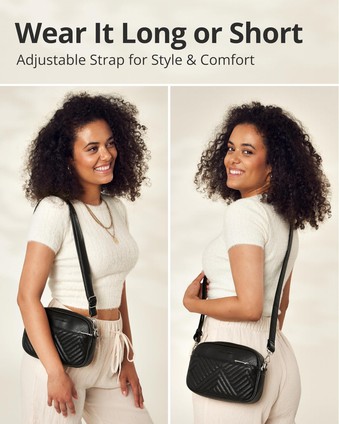 Quilted Crossbody Bags for Women with Anti-Pickpocket Clip