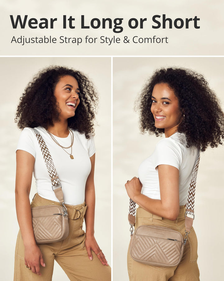 Quilted Crossbody Bags for Women with Anti-Pickpocket Clip